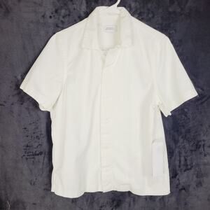 New Saturdays New York City ivory York Camp Collar ss button up shirt Size XS